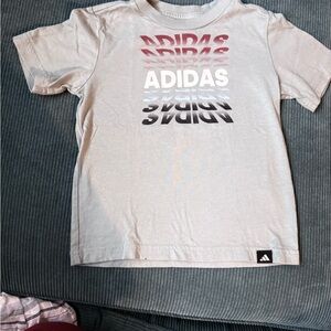 Adidas Kids Gray Tee with Gradient Logo